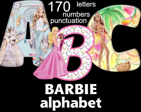 Barbie Alphabet Instant Download Digital Letters and | Etsy