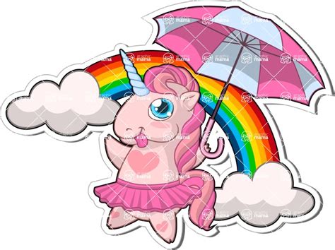 Pink Unicorn with Rainbow Sticker | Graphic Mama Freebie | GraphicMama