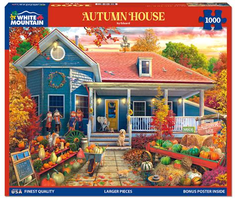 1000 Piece Jigsaw Puzzle - Autumn House (1870pz) – White Mountain Puzzles