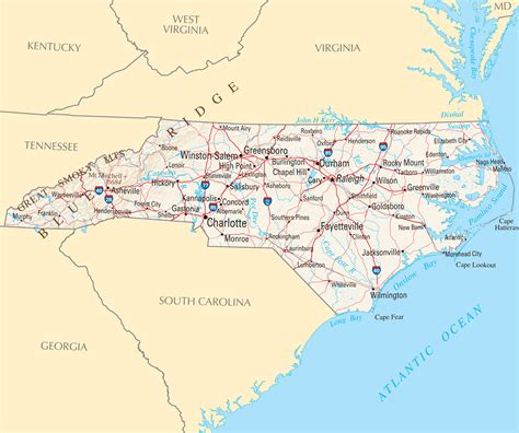 Printable Map Of Nc