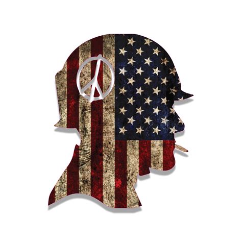 Rustic American Flag Vietnam Soldier Vinyl Sticker | Jeep Stickers