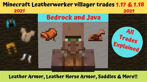 Minecraft Leatherworker villager trades - YouTube