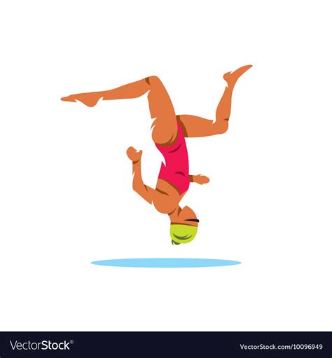 Synchronized swimming cartoon Royalty Free Vector Image