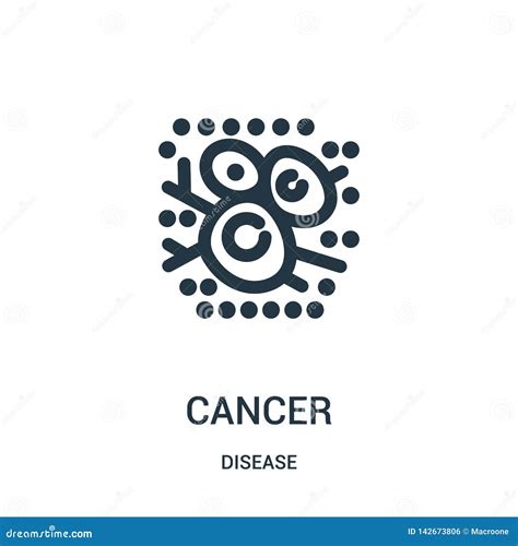 Cancer Icon Vector from Disease Collection. Thin Line Cancer Outline ...