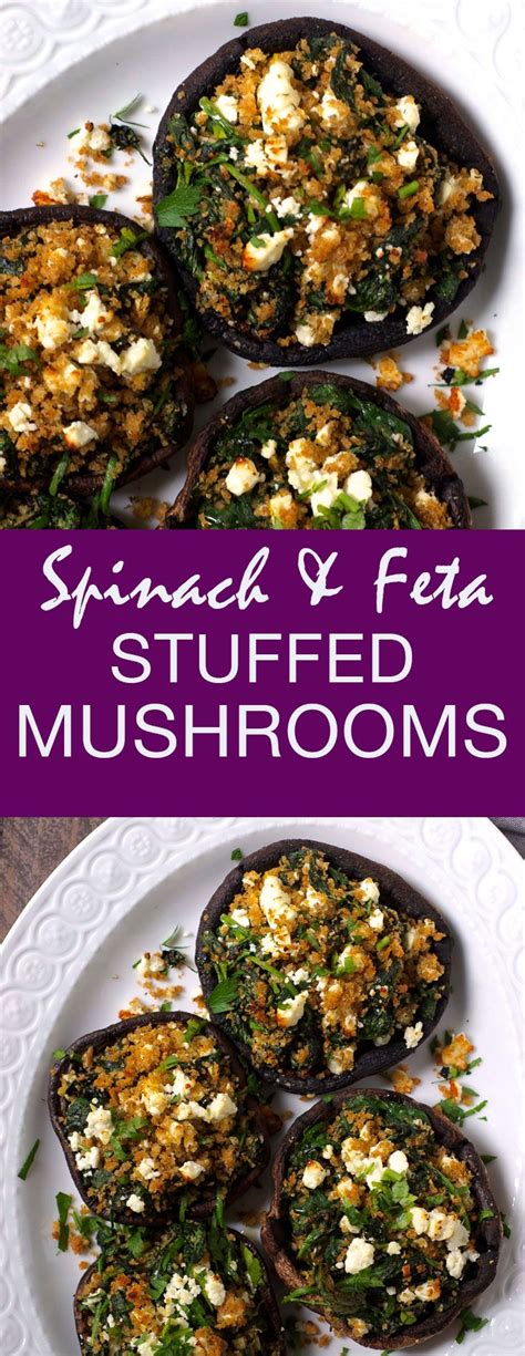Greek Spinach and Feta Stuffed Mushrooms – Turnip the Oven | Recipe ...