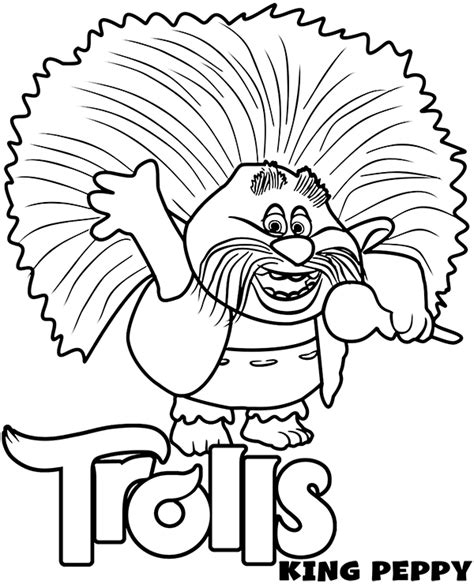 King Peppy coloring page Trolls