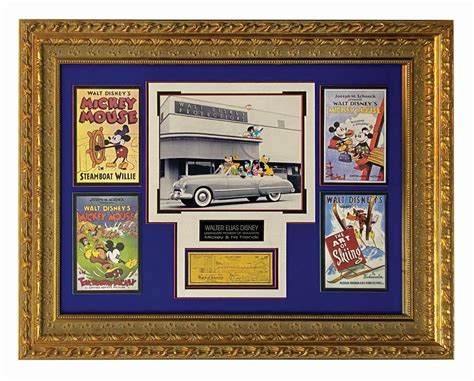 Walt Disney Signed Check Framed Display. - Van Eaton Galleries