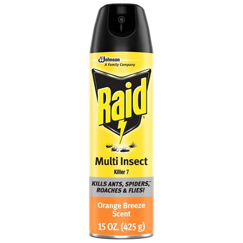 Raid Insect Killer, Multi Insect 7, Orange Breeze Scent, 15 oz ...