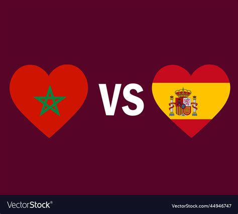 Morocco vs spain flag heart symbol design Vector Image