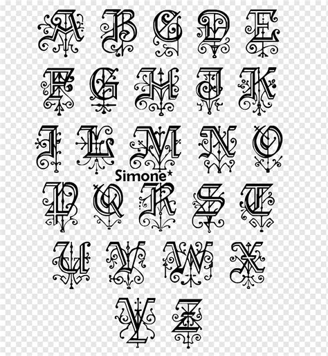 Alphabet In Cursive Tattoos