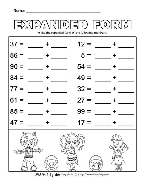 Free expanded form worksheets – Artofit