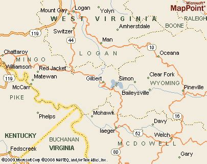 Gilbert, West Virginia Area Map & More