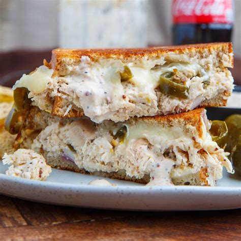 White BBQ Chicken Grilled Cheese Sandwich | Recipe | Grilled bbq ...