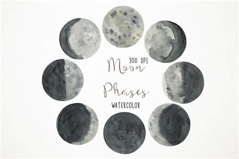 Moon Phases Clipart, Moon Phases Clip Art, Moon Phases PNG