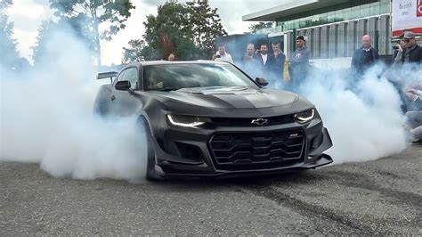 Chevrolet Camaro ZL1 with MagnaFlow Exhaust - CRAZY Burnouts, Donuts & Accelerations ! - YouTube