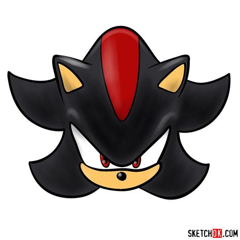 How to draw Shadow the Hedgehog's face - Sketchok easy drawing guides