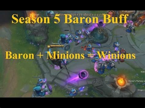 Season 5 Baron Buff Changes - No More Regen. Buffs the Crap out of Minions - YouTube