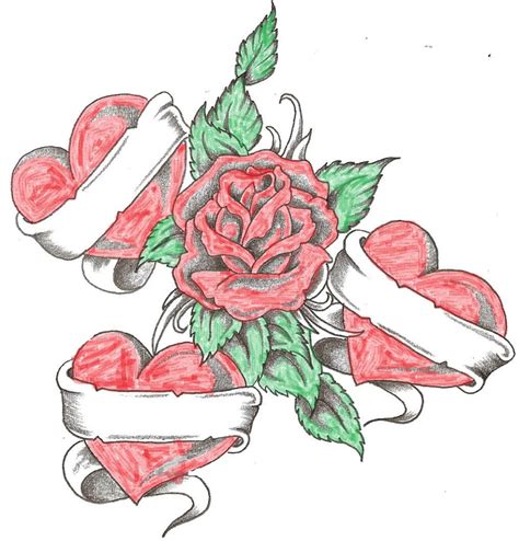 Roses And Hearts Drawing at GetDrawings | Free download