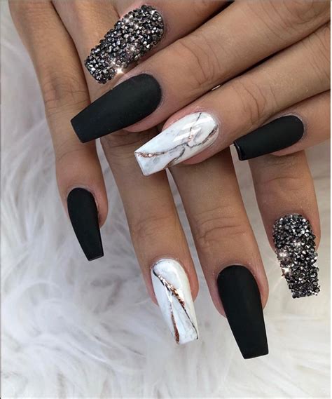 30 Incredible Acrylic Black Nail Art Designs Ideas For Long Nails ...