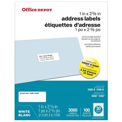 Office Depot Mailing Labels Template