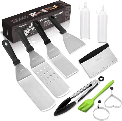 Griddle Accessories Kit, Restaurant Grade Stainless Steel Griddle Spatula Set for Flat Top Grill ...