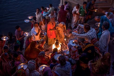 INDIA: Evening Aarti on the Vrindavan Ghats - LOUIS MONTROSE PHOTOGRAPHY