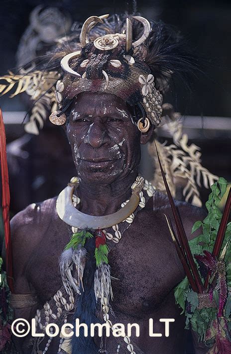 East Sepik Province - Sepik River elder with traditional head dress ...