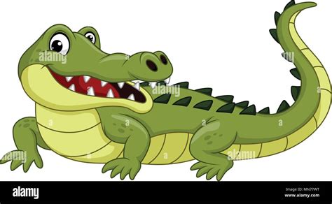 Cartoon crocodile isolated on white background Stock Vector Image & Art - Alamy