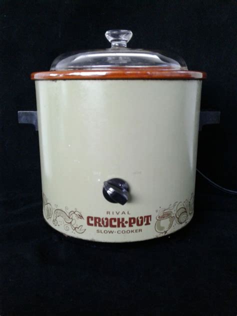 Vintage Rival Crock Pot 3.5 Qt AVOCADO GREEN #3100 Stoneware Slow Cooker Japan #Rival Empty ...