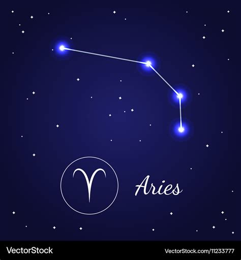 Aries zodiac sign stars on the cosmic sky Vector Image