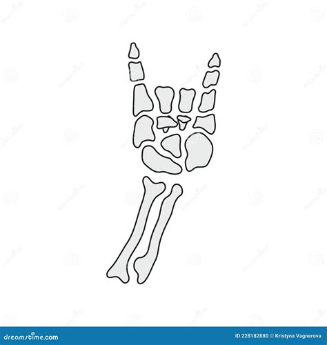 Rock Bony Skeleton Gesture Vector Hand Drawing Stock Vector - Illustration of communication ...