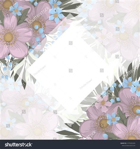 Pink Light Blue Floral Border Stock Vector (Royalty Free) 1579305289 ...