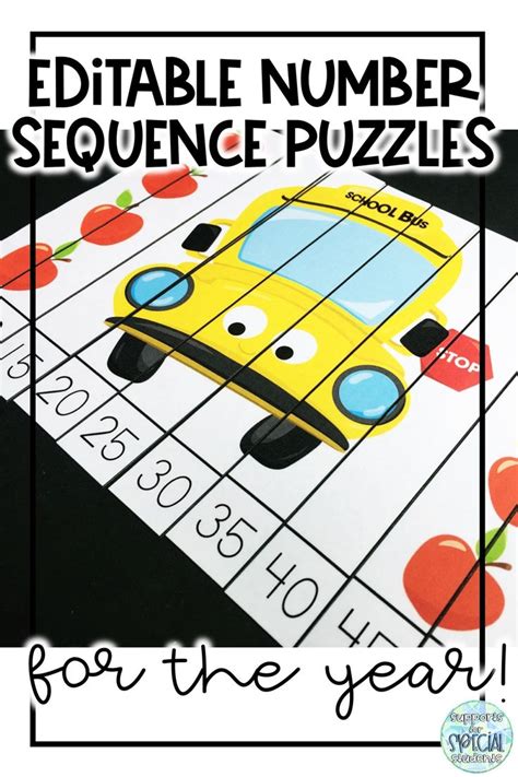 Editable Number Sequence Puzzles for the Year in 2020 | Basic math skills, Special education law ...