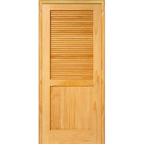 Verona Home Design Louvered Manufactured Wood Solid Unfinished Louver Interior Standard Door ...