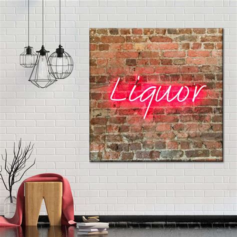 Liquor Neon Sign Wall Art | Digital Art