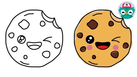 How to Draw a CHOCOLATE CHIP COOKIE Step by Step - Super Easy! in 2023 | Cookie drawing ...