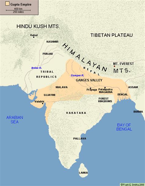 Map of India: The Gupta Empire | India world map, India map, Ancient india map