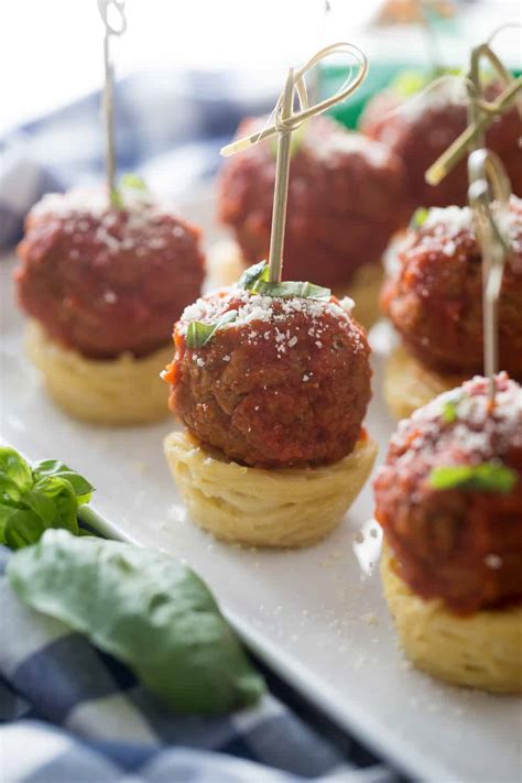 Easy Spaghetti and Meatball Appetizers by Pretty Providence