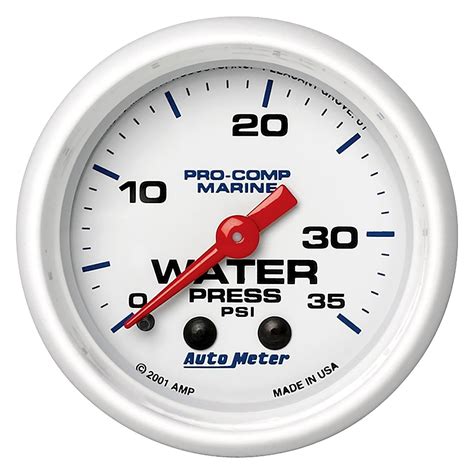 Auto Meter® 200772 - Marine White™ Water Pressure In-Dash Gauge