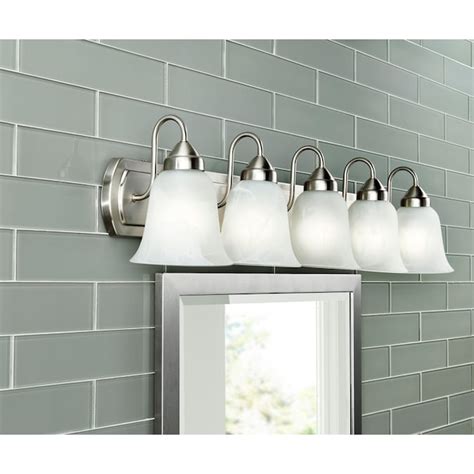 Style Selections 5-Light Nickel Transitional Vanity Light Bar in the ...