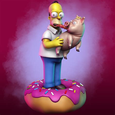 ArtStation - Homer Simpson and Spider Pig fan art