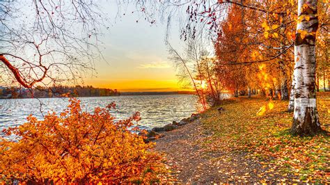 Autumn lake sunset wallpaper | 1920x1080 | #29048