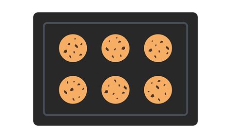 Cookie tray clipart vector illustration. Simple baking tray full of cookies flat style vector ...