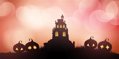 Haunted House Halloween banner with pumpkins 678641 Vector Art at Vecteezy