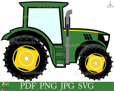 Tractor John Deere Green Farm Tractor Scalable Vector Graphic - Etsy