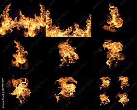 Fire flames collection Stock Photo | Adobe Stock