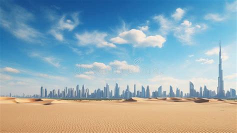 Desert in Dubai City Background Stock Illustration - Illustration of ...