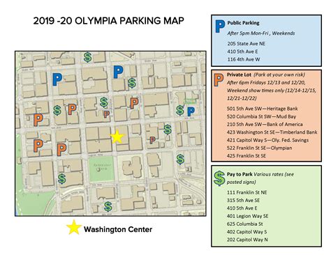 2019 20 Olympia Parking Map - The Washington Center for the Performing Arts