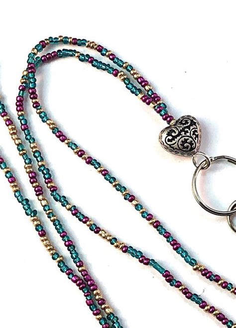 Beaded Lanyard Lightweight Lanyard With Multicolor Beads and - Etsy