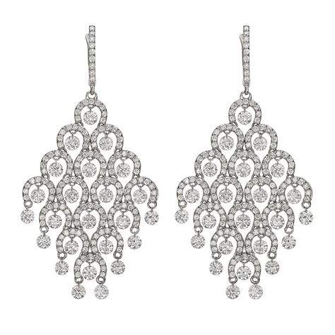 Diamond Gold Chandelier Earrings at 1stDibs